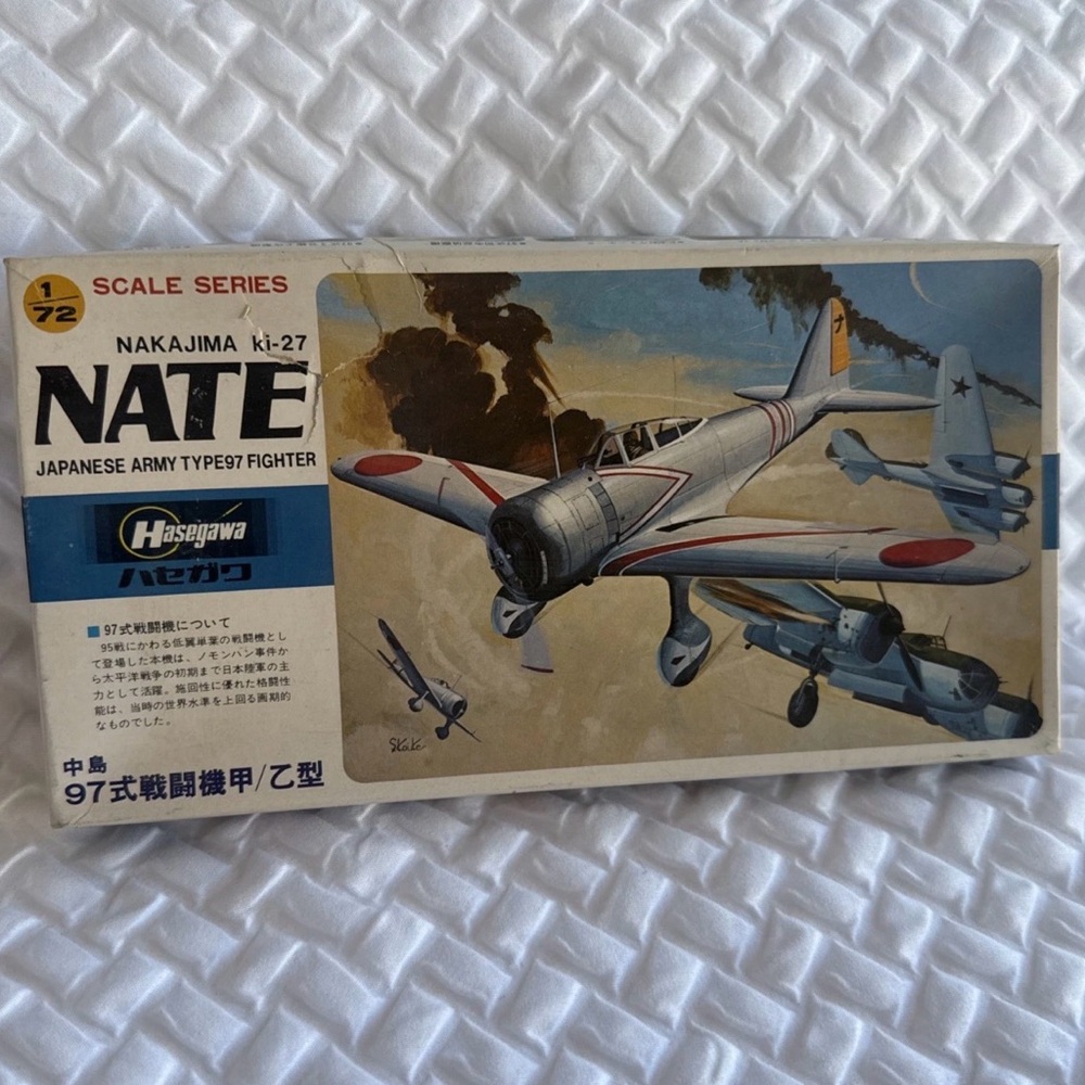Vintage Hasegawa 1/72 Nakajima Ki-27 Fighter Type 97 Model Kit Japan
